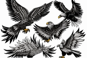 Traditional Eagle with knife tattoo idea