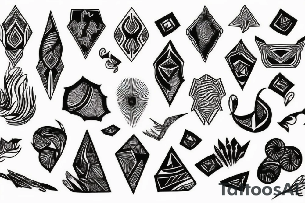 Graphical, stylish, pattern, abstract tattoo idea