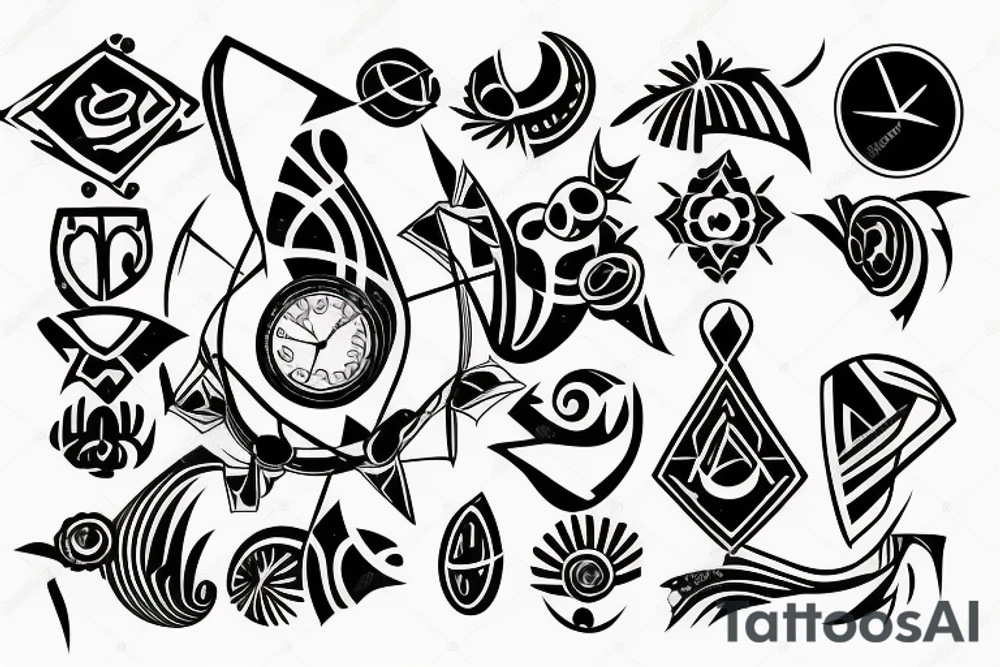 Abstract time cool tattoo idea
