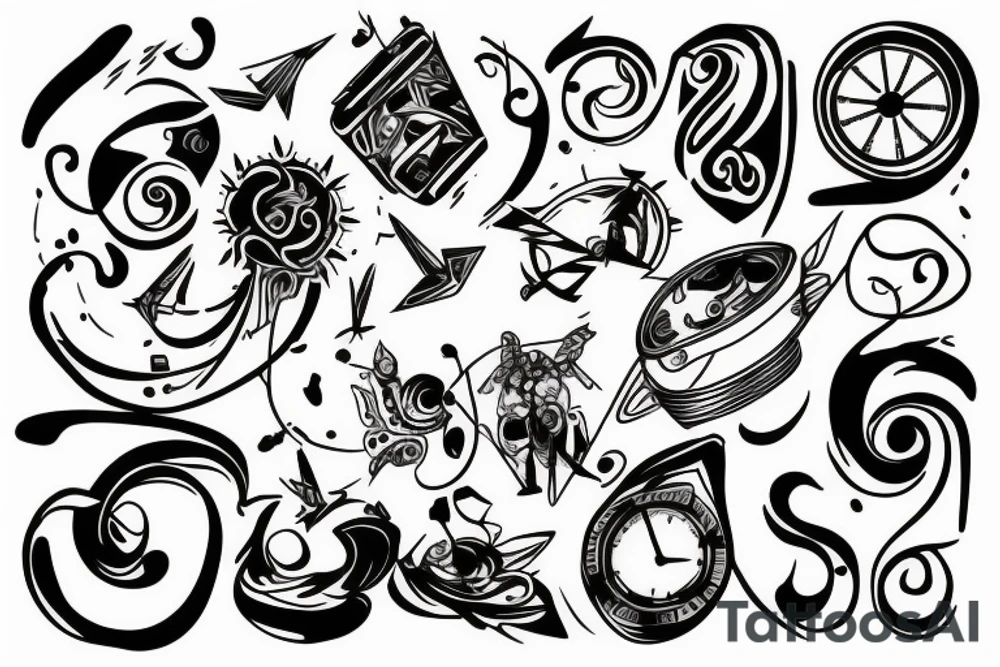 Abstract time cool tattoo idea