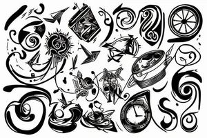 Abstract time cool tattoo idea
