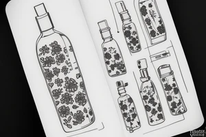 medicine vial with flowers and tattoo idea