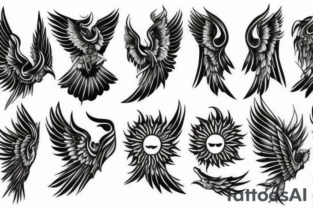 Sun with wings tattoo idea