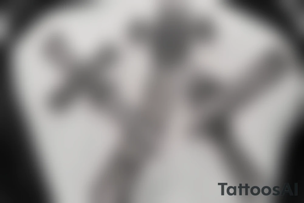 Upside down cross that looks like a sword tattoo idea