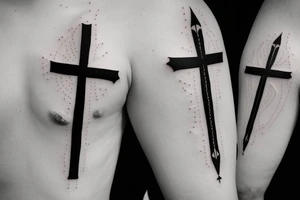 Upside down cross that looks like a sword tattoo idea