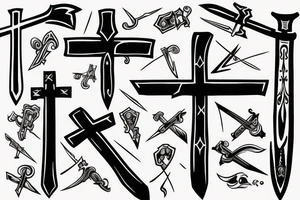 Upside down cross that looks like a sword tattoo idea