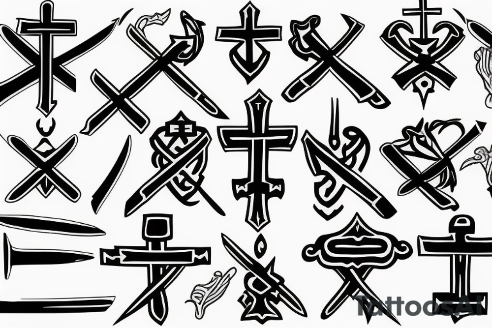 Upside down cross that looks like a sword tattoo idea