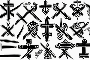 Upside down cross that looks like a sword tattoo idea