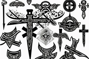 Upside down cross that looks like a sword tattoo idea