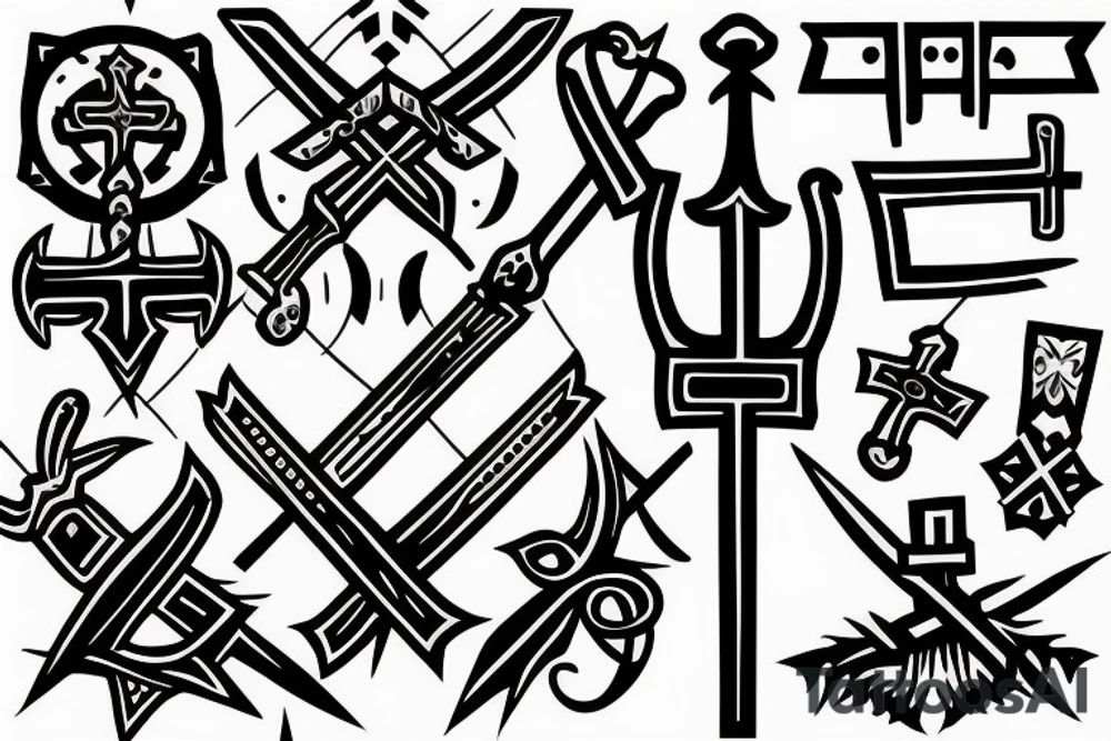 Upside down cross that looks like a sword tattoo idea