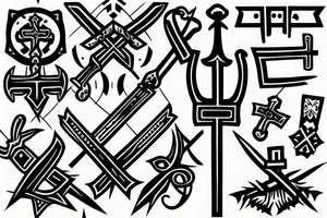 Upside down cross that looks like a sword tattoo idea