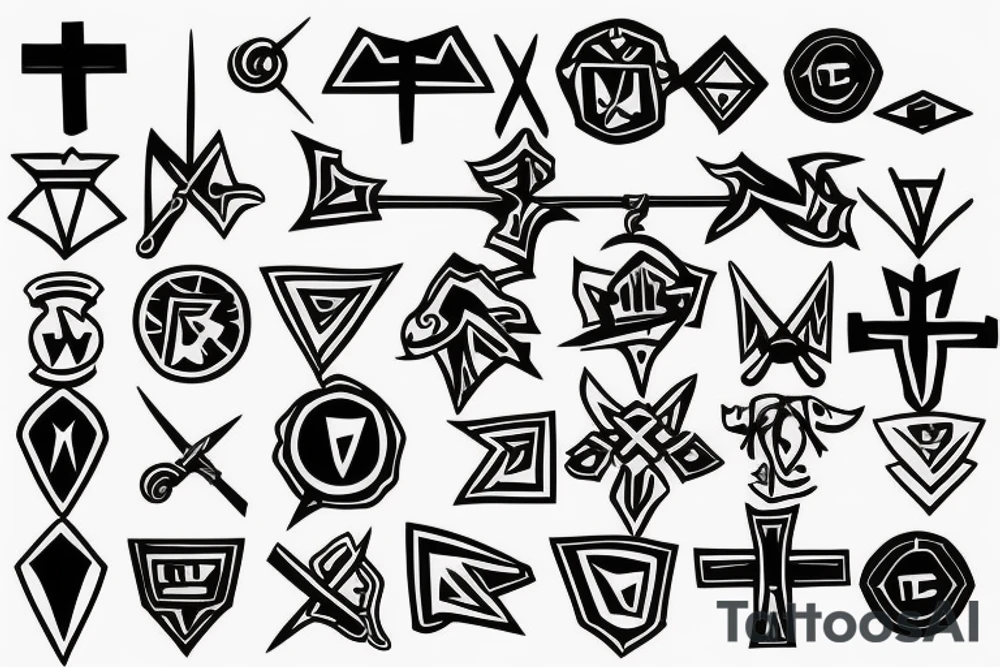 Upside down cross that looks like a sword tattoo idea