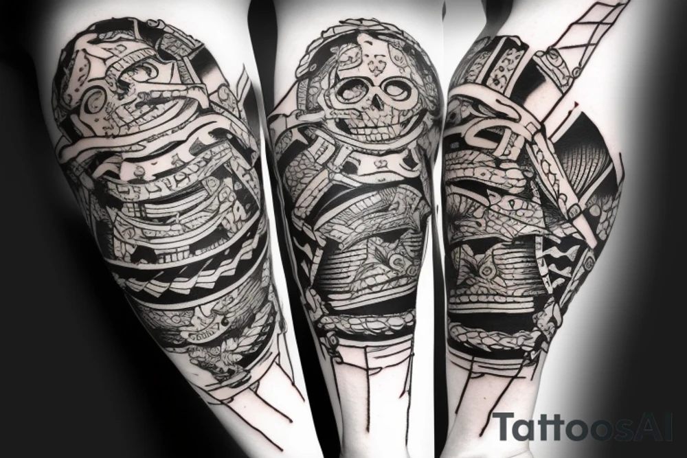Forearm Tribal tattoo of a pirate ship tattoo idea