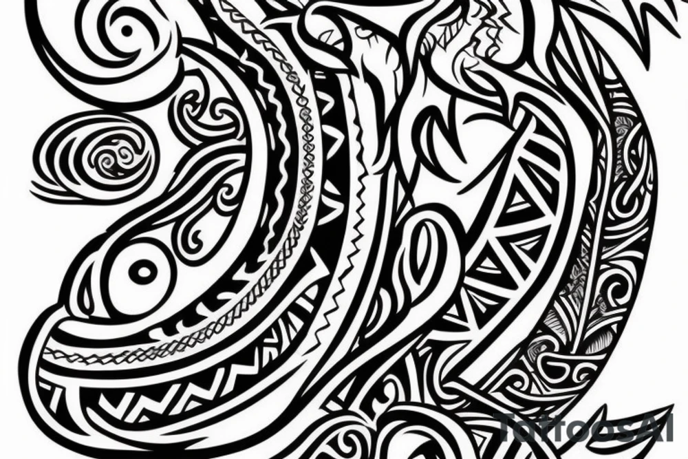 Forearm Tribal tattoo of a pirate ship with mermaid tattoo idea