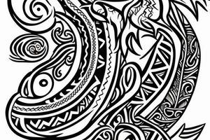 Forearm Tribal tattoo of a pirate ship with mermaid tattoo idea