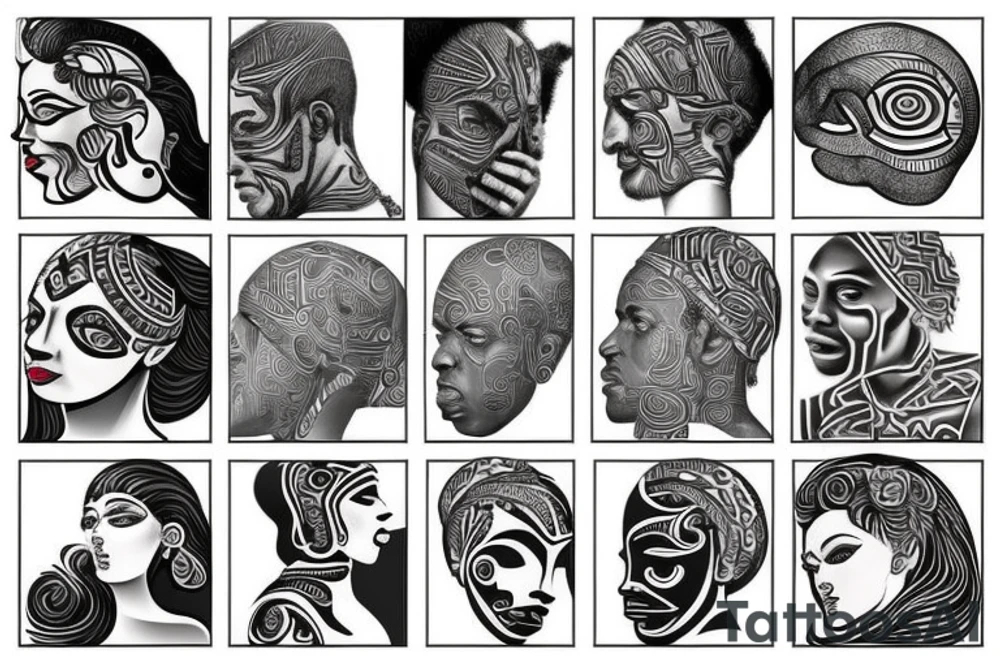 Greek and African tattoo idea