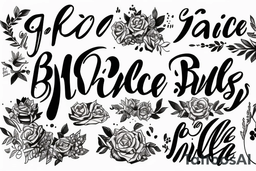 Grace in bold lettering tattoo idea
