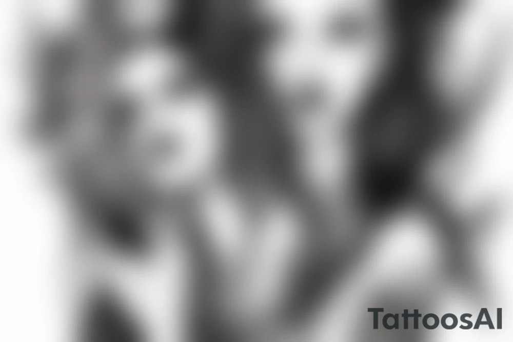 beautiful woman with horns tattoo idea