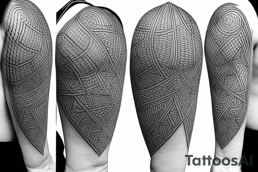 Simple fine line geometric tattoo with multiple basketballs tattoo idea