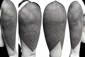 Simple fine line geometric tattoo with multiple basketballs tattoo idea