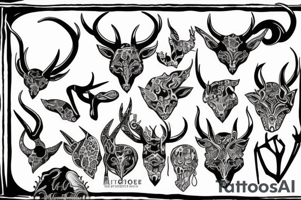 beautiful woman with horns tattoo idea
