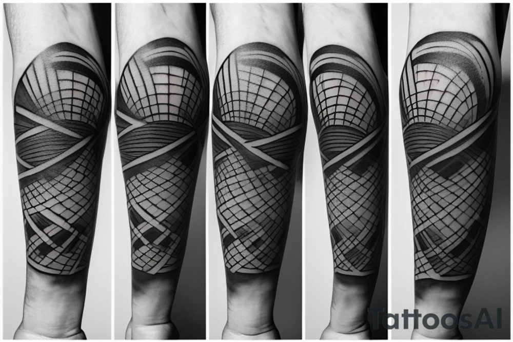 Simple fine line basketball tattoo idea