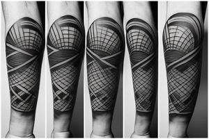 Simple fine line basketball tattoo idea