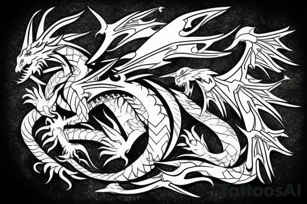 dragon around a sword tattoo idea