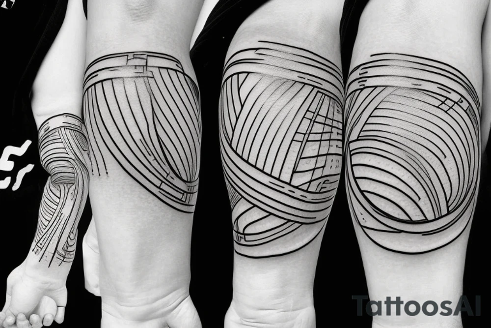 Simple fine line basketball tattoo idea