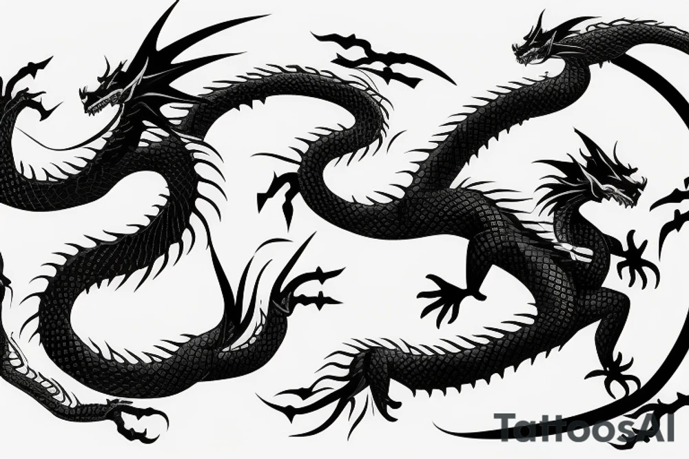 dragon twisted around a sword tattoo idea