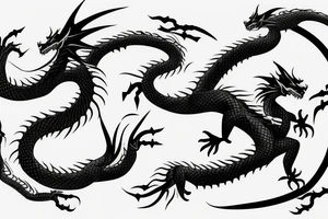 dragon twisted around a sword tattoo idea