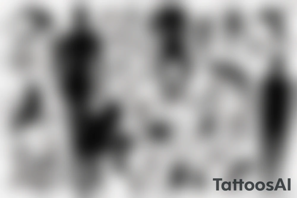 silhouette of a floating man tattoo idea