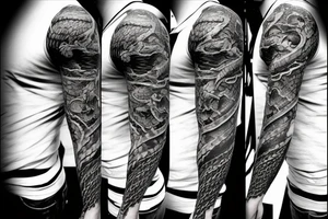 dragon twisted around a sword tattoo idea