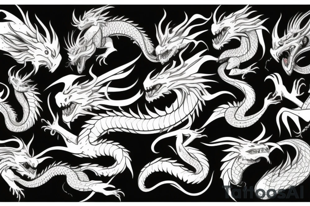 dragon twisted around a sword tattoo idea