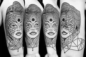 Japanese woman with white eyes tattoo idea