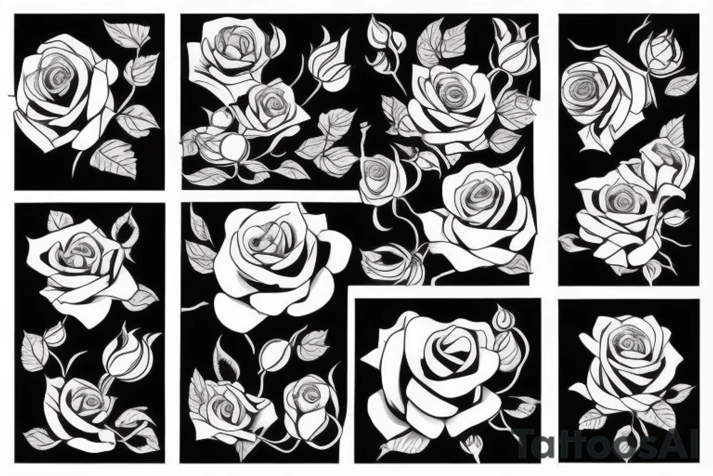 rose outline tattoo idea