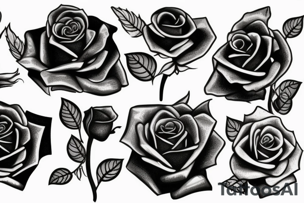 rose outline tattoo idea