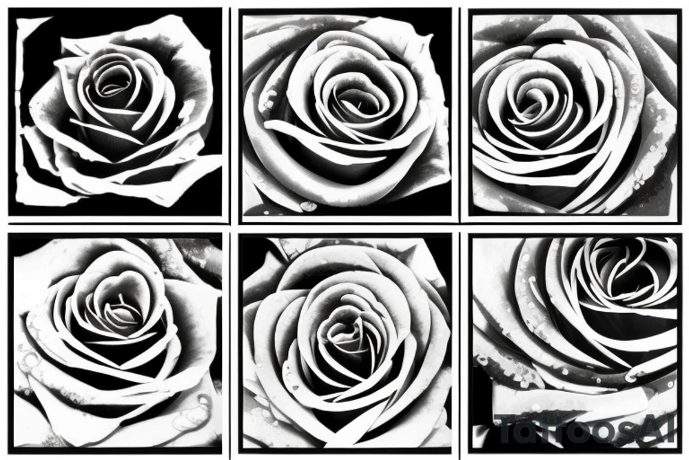 rose outline tattoo idea