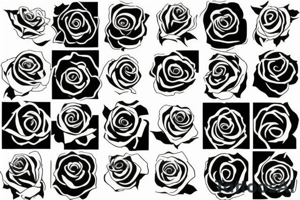 rose outline tattoo idea