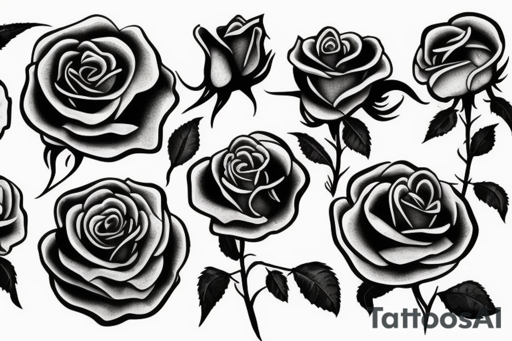 rose outline tattoo idea