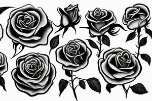 rose outline tattoo idea
