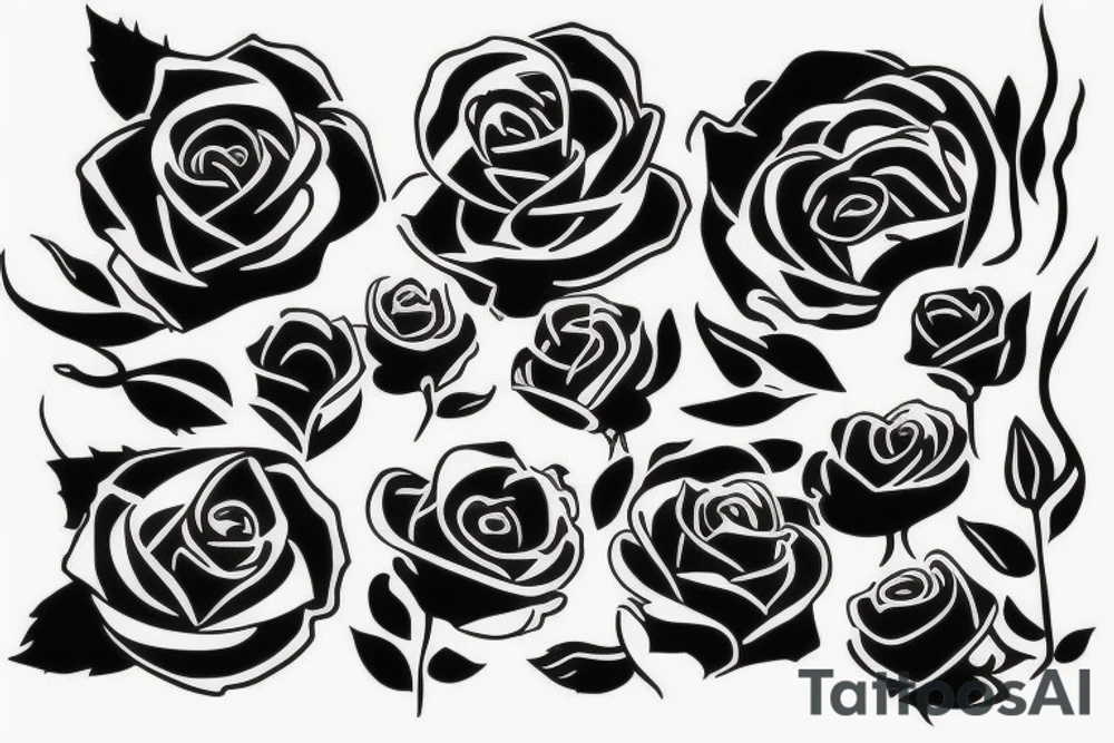 rose outline tattoo idea