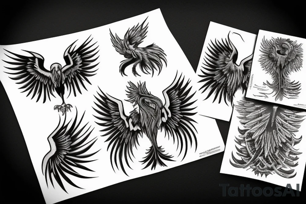majestic phoenix tattoo idea
