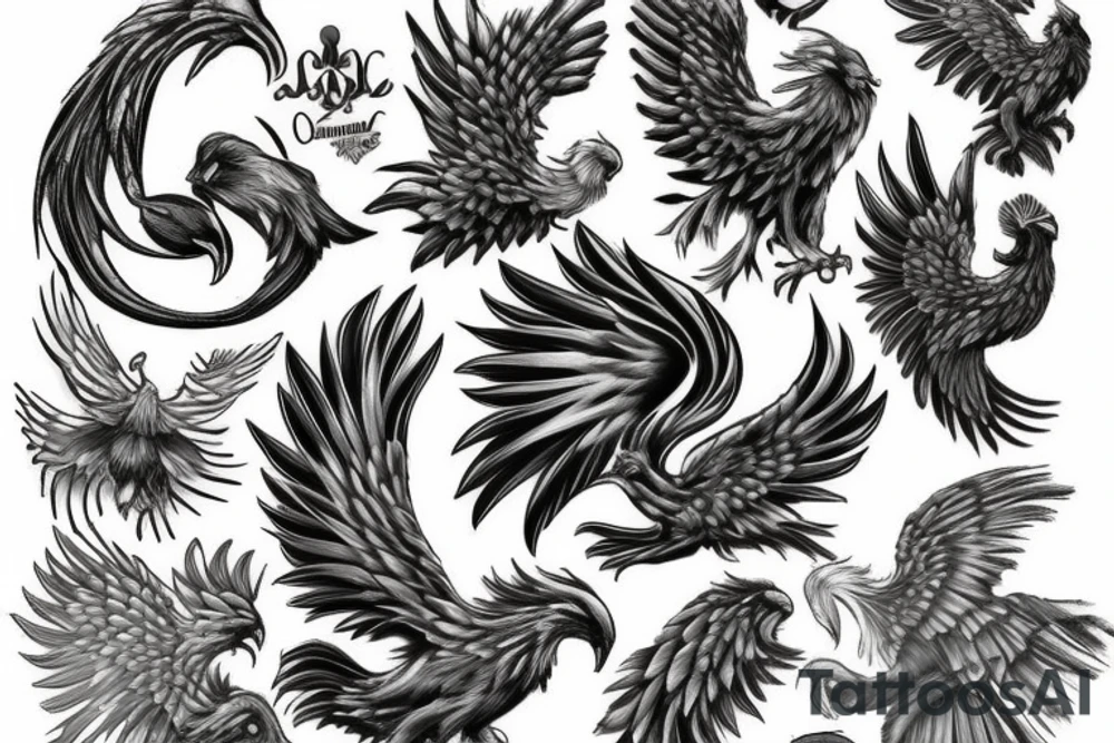 majestic phoenix tattoo idea