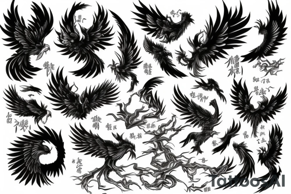 majestic phoenix tattoo idea