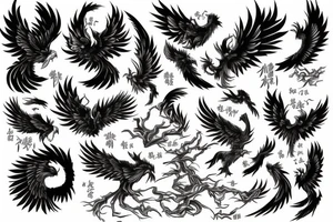 majestic phoenix tattoo idea