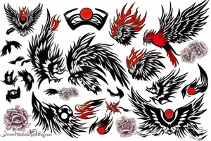 phoenix with red eye tattoo idea