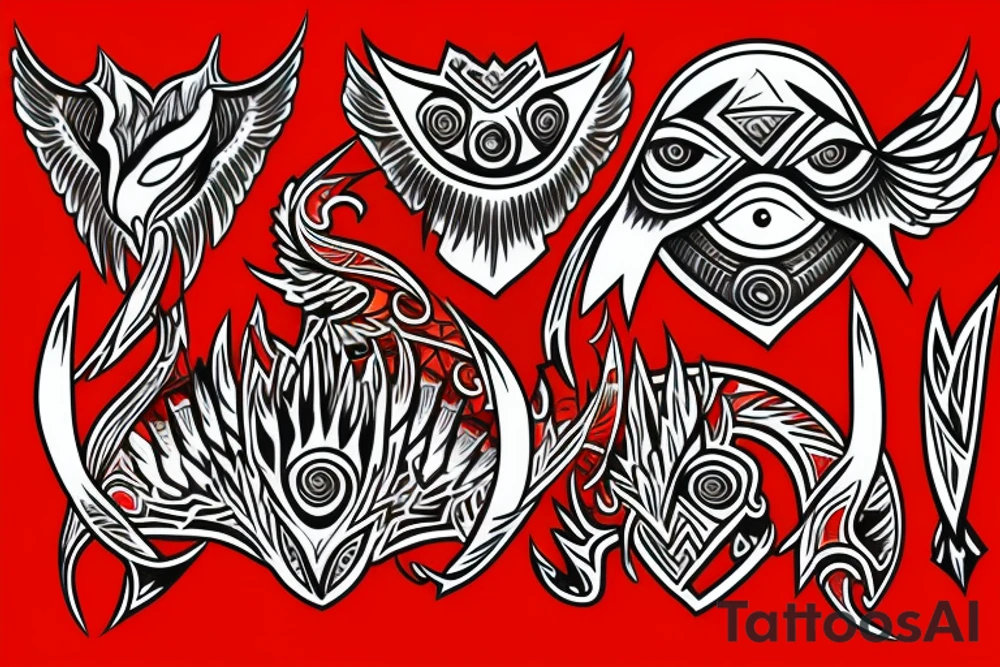 phoenix with red eye tattoo idea