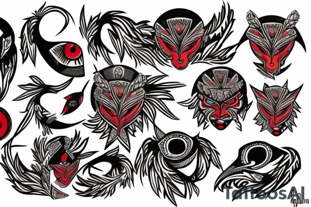 phoenix with red eye tattoo idea