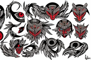 phoenix with red eye tattoo idea